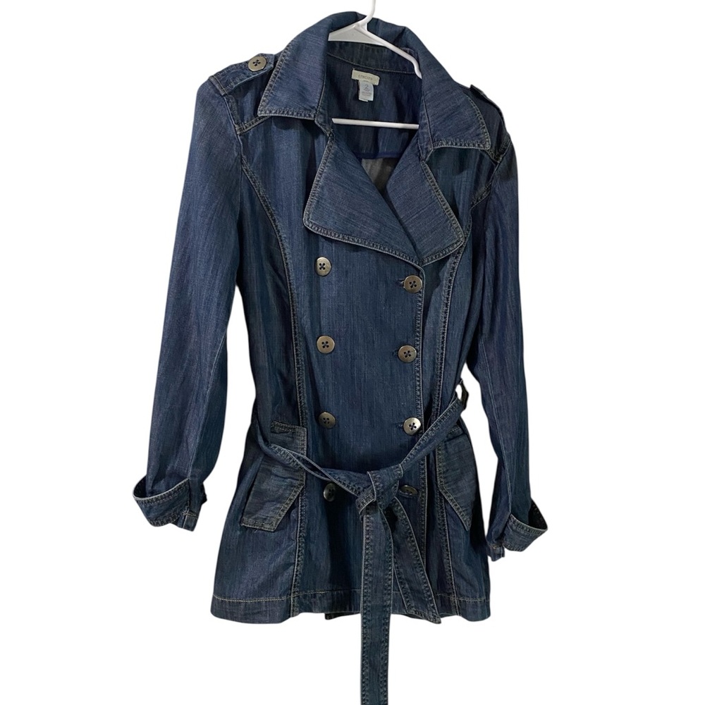Chico's Dark Blue Trench Coat